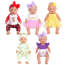 Sweet Dolly Baby Doll Accessories 5 st dukketj Kjole Bodysuits Outfits til 15 tommer til 18 tommer dukker 15 tommer babydukker 11 pc'er i total