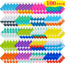 100 Pcs Mini Pop Bubble Fidget Toys for Party Favors Pop Toy Bulk for Party Favor Classroom Student Prizes Christmas Easter Basket Goodie Bag S