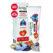 SprinJene Nat   rliche Kinderzahnpasta Erdbeere | Nat   rliche Kinderzahnpasta | Fluoridfreie Zahnpasta f   r Kleinkinder | 1 Packung
