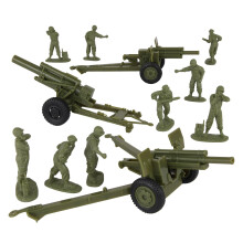 BMC CTS WW2 US OHITZZER ARTILLERY E CREW 12 PC OD GREEN PLASP PLASICA MEN PLAYSET