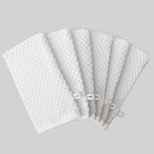 COTTON CRAFT Bath Mitt - Exfoliating Glove - Set of 6 Euro Spa Waffle Weave Towel Mitts - 100% Cotton Body Shower Glove Washcloth with Hanging Lo