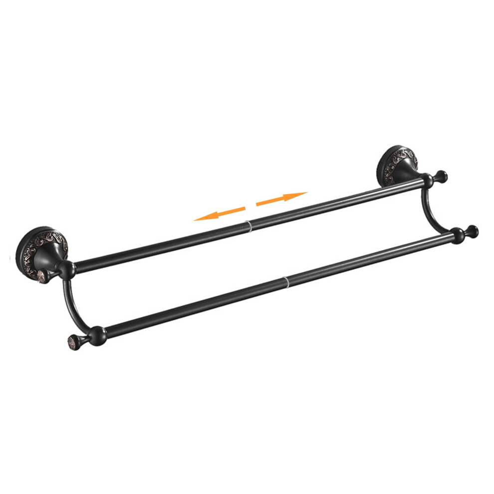 Oil Rubble Bronze Messing Doppel-Handtuchstange, Verstellbar, 15,5 Bis 27,5 Zoll, Badetuchstange, Gestell F R Badezimmer, Handtuchhalter, Wandmon-image