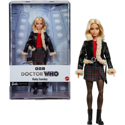 Barbie Poupée Barbie Ruby Sunday, inspirée de Doctor Who, avec support et certificat d'authenticité