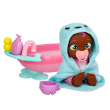 Cry Babies Nouveau-né Mon Premier Bain Tiff - Poupée Interactive avec Baignoire et 20+ Sons de Bébé