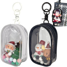 2 piezas Bolsa de pantalla transparente de figura con llavero Pompom Ball Portable Mini Bold de mueca Case de caja de caja ciega