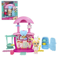 Cry Babies Playtime Chloe's Kitchen Playset with Collectible Doll and 4+ Accessories, Dollhouse Accessories, Holiday Toy, Great Gift for Kids Ages 4 5