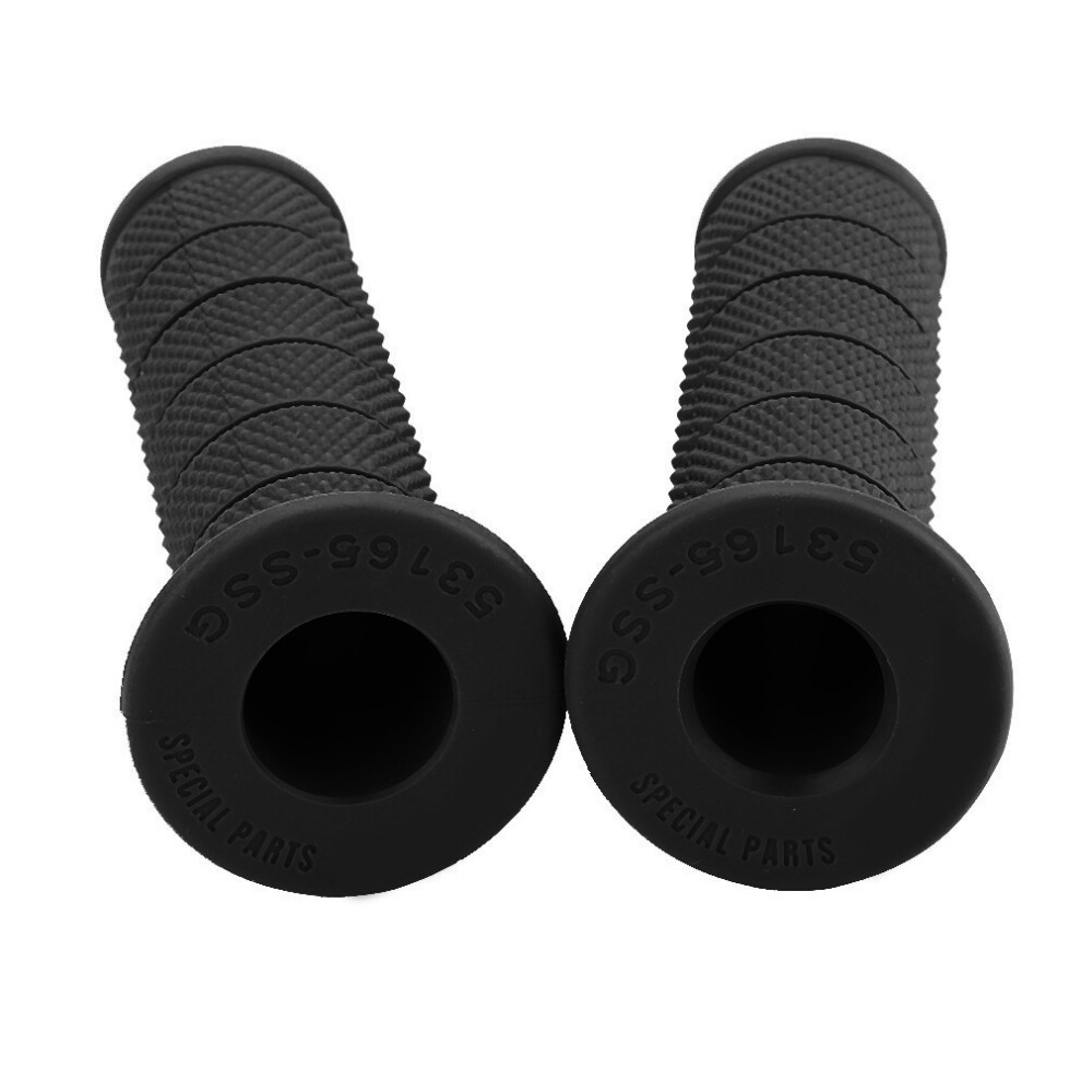 2Pcs 22Mm Universal Vintage Motorcycle Handlebar Grips Diagonal Handle Bar Ends (Black) Black 9401324609800