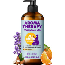 KUKKA Aromatherapie-Massagel 6,76 fl oz angereichert mit Vitamin E, sem Mandel-, Lavendel- und sem Orangenl fr alle Hauttypen, Mnner und