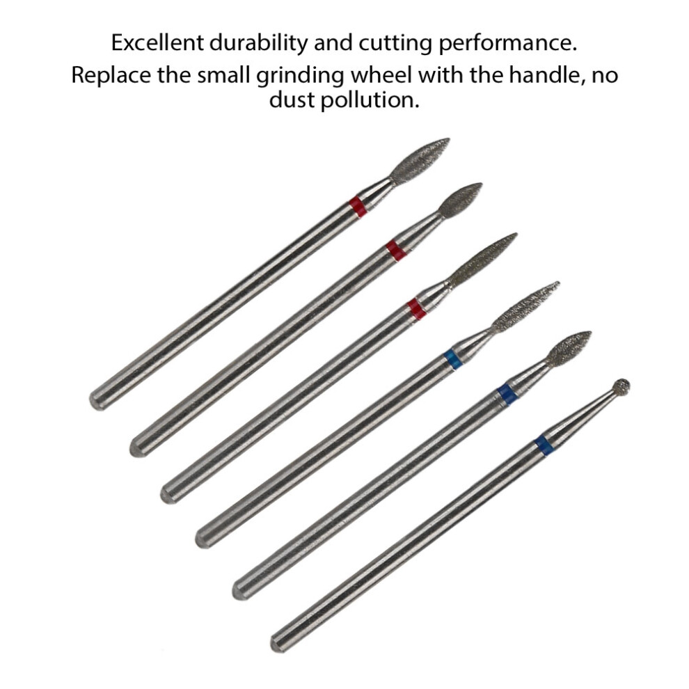 6pcs Nail Drill Bits File Grinding Head Set Electric Manicure Pedicure Nail Art Tools 05#