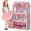 Casa de bonecas de madeira ROBOTIME Playset com 24 peas de mveis para 4 5 6 polegadas bonecas presente para meninas de 3 anos ou mais (rosa) 1