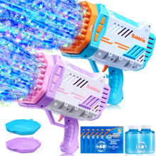 Sloosh 2 pakker 69 hullers boblepistol med lsningsrefill til smbrn Brn raketform boblepistoler Legetj til udendrs sommerlegetjsgaver Festg