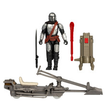 Star Wars Epic World of Action The Mandalorian & Speeder Bike Action Figure da 4 pollici e giocattoli per veicoli per ragazzi e ragazze di 4 anni e U