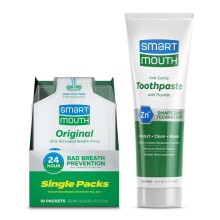 Smartmouth Original Activated HOULDWASH Single pacchetti e dentifricio di ioni di zinco premium