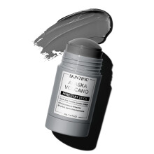SKINTIFIC Gesichtsmaske zur Mitesserentfernung mit Alaska-Vulkantonerde und Holzkohle, Tiefenreinigung der Poren, sanftes Peeling, gl ttende Haut