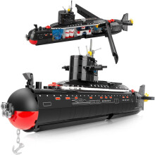 Finger Rock Nuclear Submarine Building Set WW2 Historical Military Series Submarine Model Set Collection Birthday Gifts Toy for Boys and Kids 8