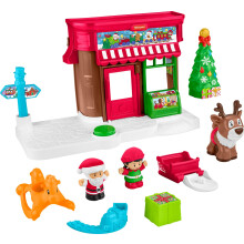 Conjunto de brinquedos infantis Fisher-Price para crianas pequenas, conjunto de brinquedos do pas das maravilhas do Natal com bonecos de elfos