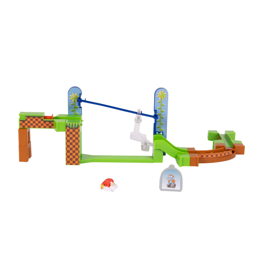 New Sonic The Hedgehog Go Go Racers Playset Knuckles Adventure Fun Track And High Speed Launcher Green 423464-2