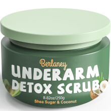 Okseldetox en scrub met sheaboter en kokosnoot 8,82 oz-exfolirende scrub met natuurlijke ingredinten voor het verwijderen van geur Diepe reinig