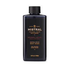 Mistral Men's Body Wash & Shampoo Bourbon Vanilla 13,5 oz | 2-in-1 natrliches Duschgel fr Mnner | Frei von SLS, Parabenen und Phthalaten | Natural