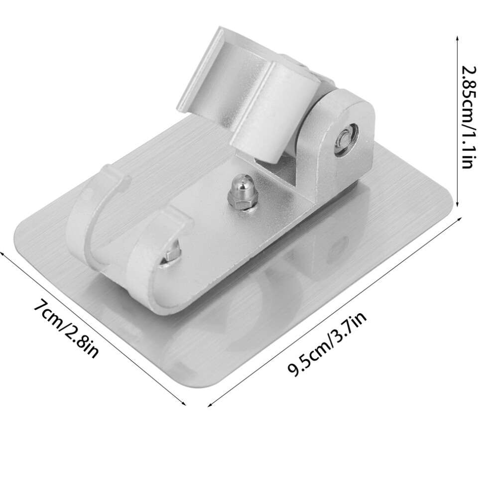 Adjustable Aluminum Silver Shower Head Holder Bracket Base With Hooks 8781324610701