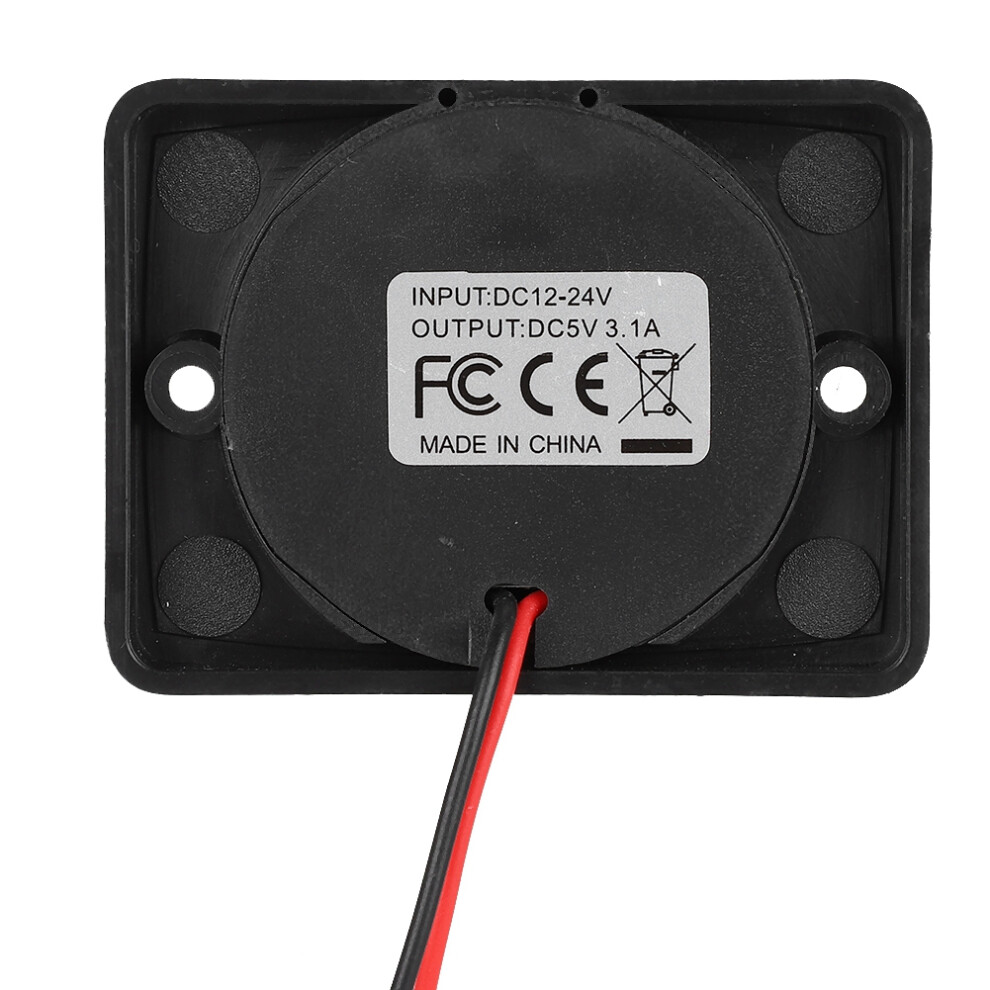 3.1A Dc12v/24V Black Car Dual Usb Port Power Charger Socket Outlet With Led (White) 4601324611017