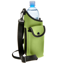 Smooth Trip AquaPockets vandflaskeholder - Isolerende neopren vandflaske-slyngepose med telefonlomme og justerbar strop til g?ture og vandreture