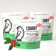 Canarische tandpastatabletten Wintergreen - Kauwbare nano-hydroxyapatiet-tandenreinigingstablet - Geen fluoride Ideaal voor op reis Zero Waste (1
