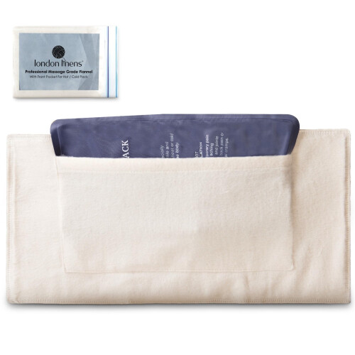 LONDON LINENS 2Pcs 100% Φυσικό Κοντό Πανί Castor Oil Pack - Άβαφο, Διπλά Βουρτσισμένο Υλικό 1