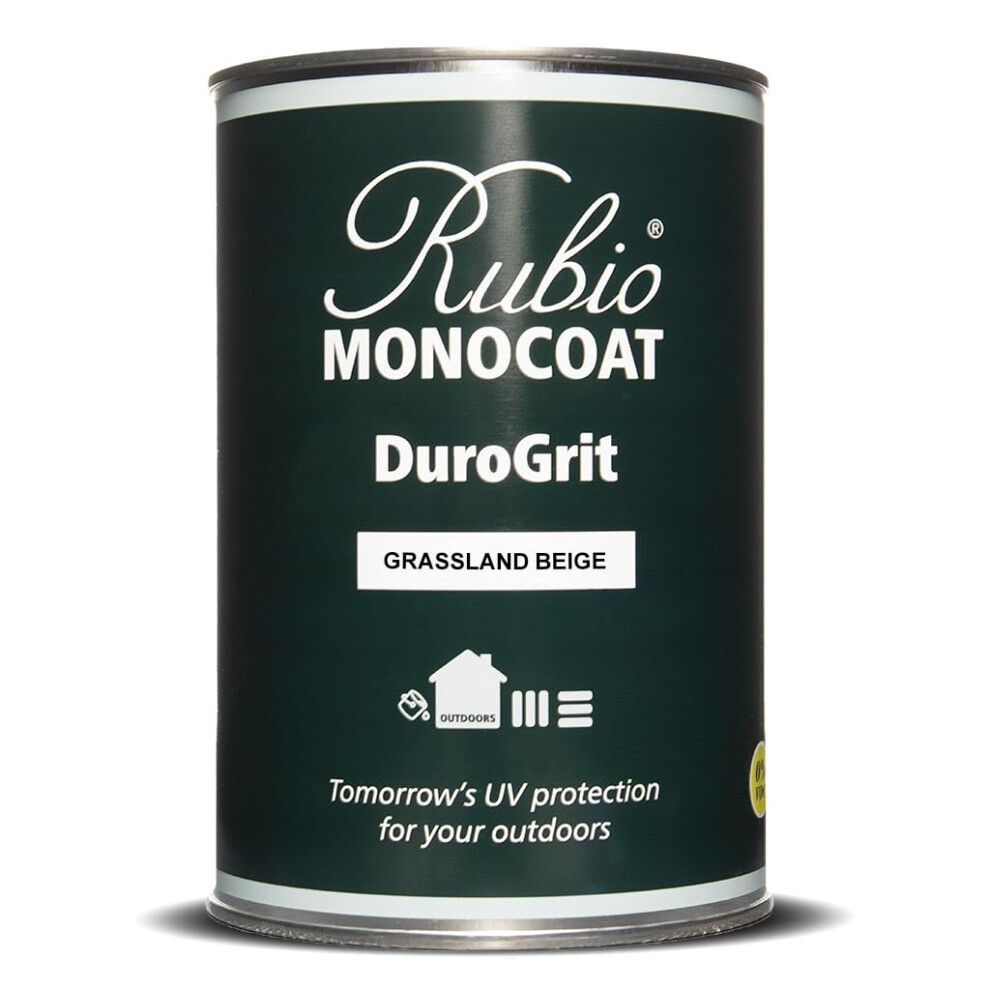 Rubio Monocoat Durogrit Outdoor Wood Oil Stain & Sealer 150 Ft - Grassland Beige | 1 Layer Uv Protection For Deck Fence & Furniture | 1 L 5410761662020