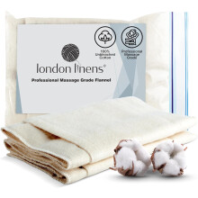 LONDON LINENS 2 stuks 100% natuurlijk katoen flanel Castor Oil Pack - Ongebleekt dubbel geborsteld katoen Castor Oil Wrap voor buikgewrichten en ande