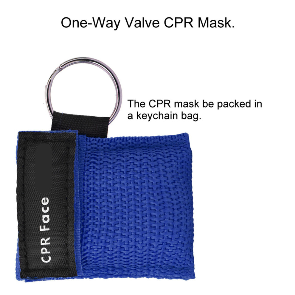 One Way Valve Emergency CPR First Aid Mask Keychain Health Care Tool(blue)