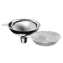 serinar Funil grande de ao inoxidvel com filtro (boca de 5,7 pol. X 1 pol.) com filtro de alimentos de ao inoxidvel de 50 malhas Funil de met