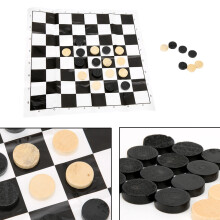 24PCS Wooden International Draught Checker Game Set Wood Chess Pieces With Chessboard Toy Gift