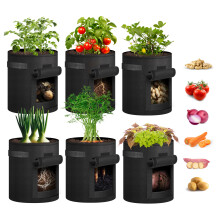 Sacs de culture de pommes de terre Ipower avec rabat 7 gallons 6 Planage de jardin d'emballage avec poignee durable et fenetre de recolte Recipie