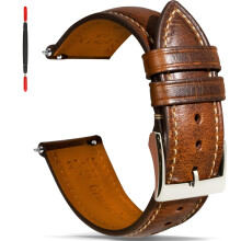 Gomvadr Schnellverschluss-Uhrenarmband aus Leder, 14 mm, 16 mm, 18 mm, 19 mm, 20 mm, 21 mm, 22 mm, 24 mm, Vintage, lwachsgegerbt, Pull-up-Uhrenarmb