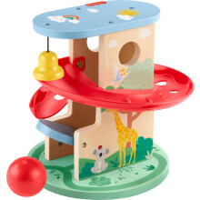 Fisher-Price Wood Baby Toy Treehouse Ball Run 2-Piece Wooden Activity for Developmental Play Infants & Toddlers Ages 9+ Months