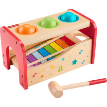 Fisher-Price Wood Toddler Toy Pound & Tap B?nk Xylophone 6-delt tr?musikalsk aktivitet for f?rskoleb?rn i alderen 18+ m?neder