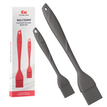 Kitchen Mama WaltzGrip Platinum Silikone-tryningsb?rste: S?t med 2 varmebestandige b?rster til madlavning Bagning Grillning og sm?ring af olie el