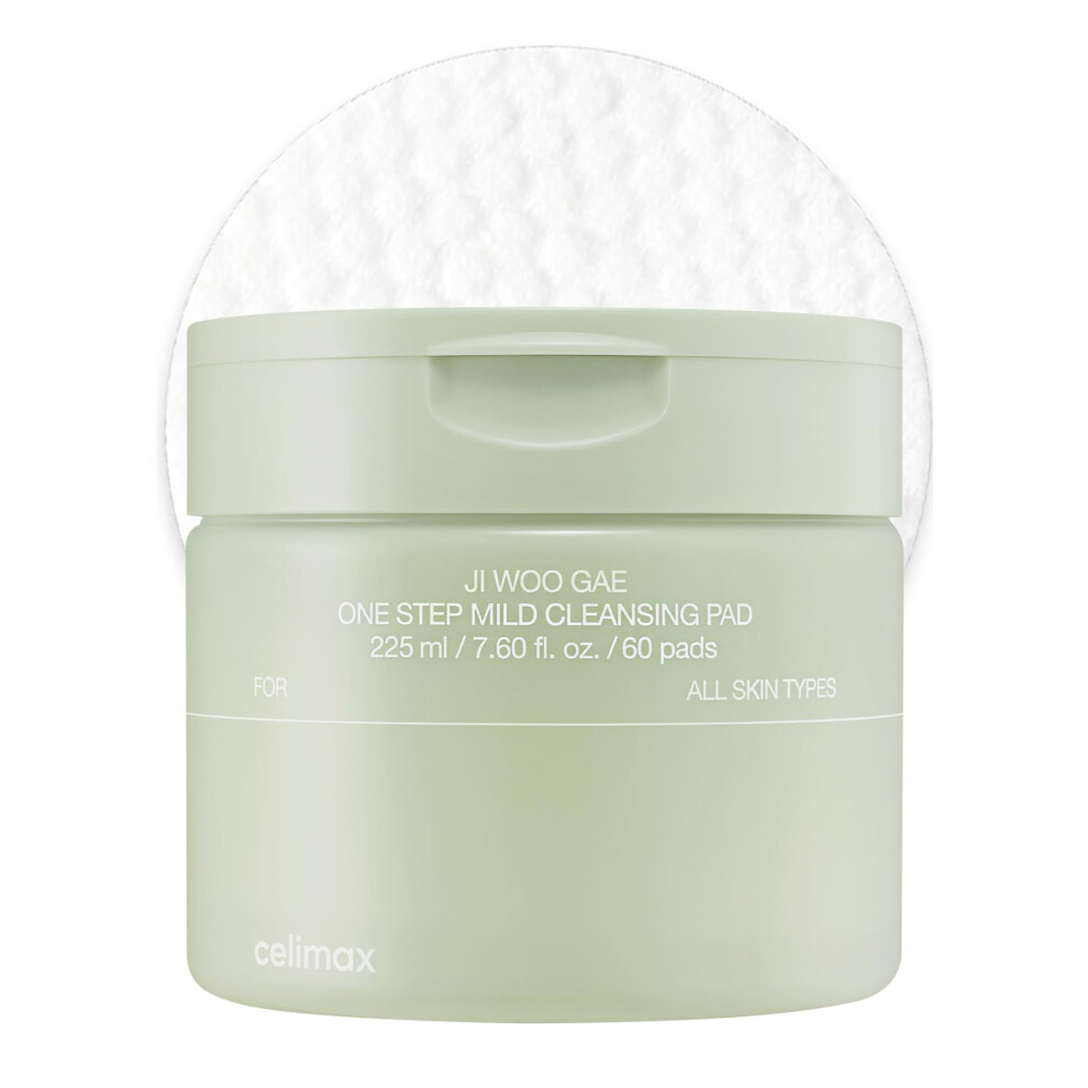 Celimax One Step Mild Cleansing Pad (60Pads) | Easy One-Step Makeup Remover Cleansing Water Pads Big Size Face Wash Cleanser Hydrating Sooth