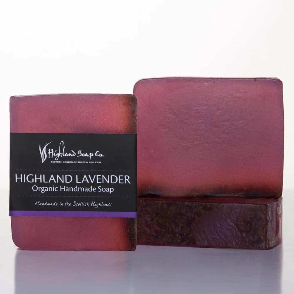Highland Soap Co Lavender The Highland Soap Company Handmade Scottish Organic Vegetable Oil Glycerin Soap Bar Highland 5.3Oz (Pack Of 2)
