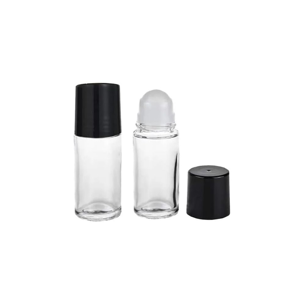 Qintreesify 2 Pezzi Neri Chiare In Vetro Vuoto Bottiglie Di Rulli Per Olio Vile Contener Contenibili Bottiglie Roll-On Riutilizzabili Con Strumenti E