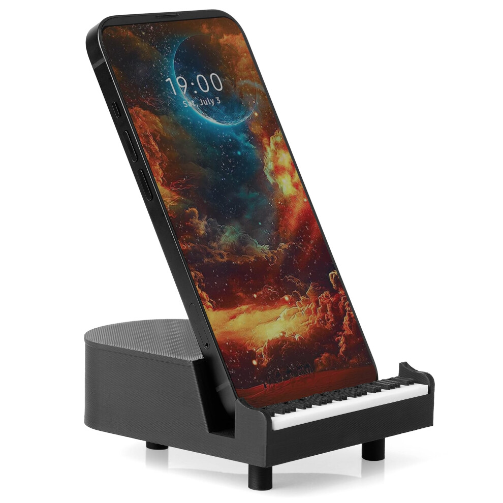 Velenti Piano Phone Stand - Fancy Holder For Bed Office - Large Cell Stand Holds 8 Cm Wide Phones For Piano Players Music Lovers - Sturdy Desk 5060909032187