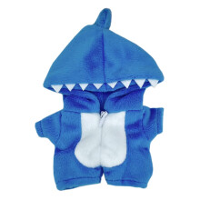 niannyyhouse 10cm roupas de boneca de pelcia dinossauro tubaro onesies solto bodysuit macio pelcia brinquedo vestir acessrios (azul)