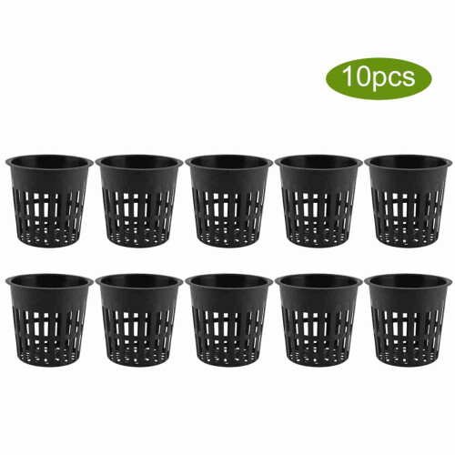 10pcs/Set Durable Safe Plastic Hydroponic Basket Cup for Garden Balcony Planting(Black) 2