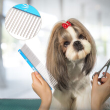 Pet Hair Trimmer Comb Dog Cat Hair Comb Anti Static Comb Straight Row (Blue)