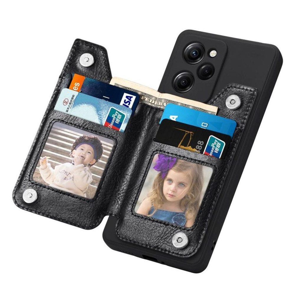 (, Redmi 9A) Fashion Leather + Tpu Phone Case With Stand & Card Slot For Iphone Samsung Xiaomi Anti-Drop Stylish And Functional Protective Cover Black 4252902822044