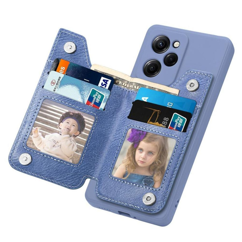 (, Redmi 9A) Fashion Leather + Tpu Phone Case With Stand & Card Slot For Iphone Samsung Xiaomi Anti-Drop Stylish And Functional Protective Cover Blue 4252914805479
