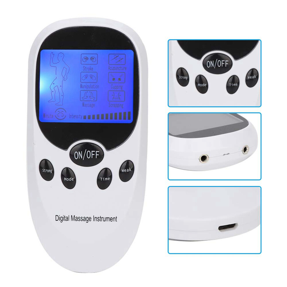 Digital Electronic Dual Output Massager Muscle Stimulator Pain Relief Massage Instrument