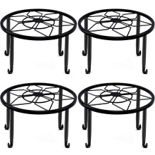 4 Pack Black Metal Planted Stand pour plantes intrieures et extrieures 9,1 pouces Planteur de fleurs de fleurs de service lourd