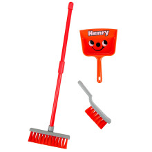 Casdon Henry Brush Set | Child-Friendly Cleaning Toy Set for Ages 3+ | Fun & Educational | Includes Broom Brush Dustpan!